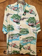 Vintage Paradise Found Shirt Mens Size XL Hawaiian Button Up