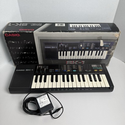 Vintage Casio SK-1 Portable 32 Key Sampling Keyboard w/ Power Supply Works Great