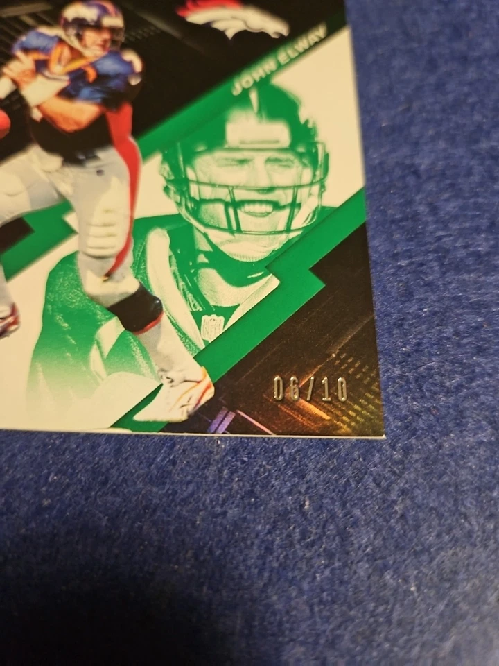 2020 Panini Black Green Parallel #28 JOHN ELWAY /10 - Image 2 of 3