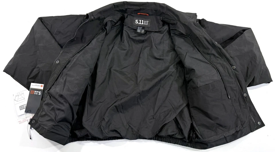 NEW MEDIUM REG 5.11 TACTICAL DOUBLE DUTY RAIN JACKET BLACK 48096 SHELL ONLY - Image 2 of 4