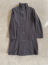 Jfw Brown Funnel Neck Long Wool Coat Size 18