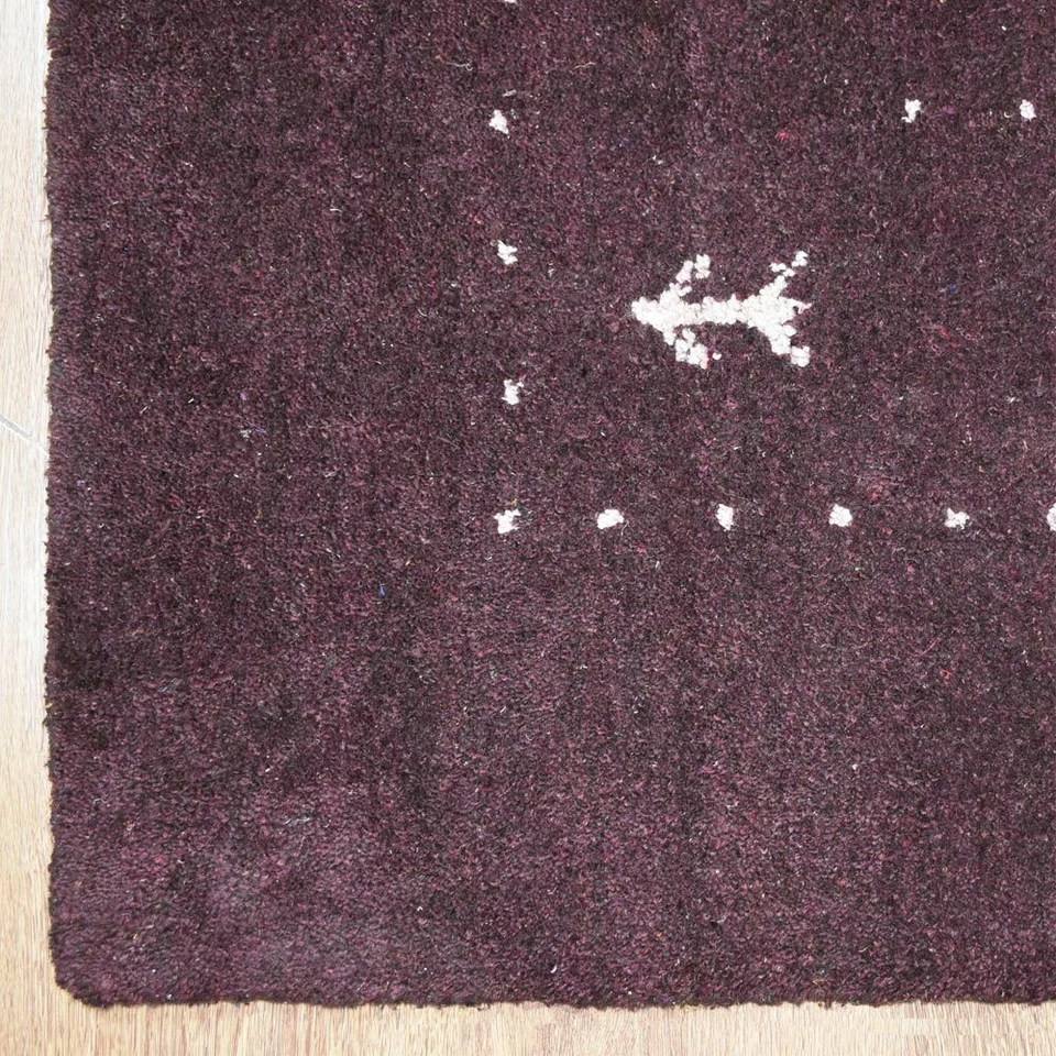 Eco-Friendly Hand Knotted Silk and Wool Area Rug Contemporary Brown BBLSM520 - Image 3 of 4