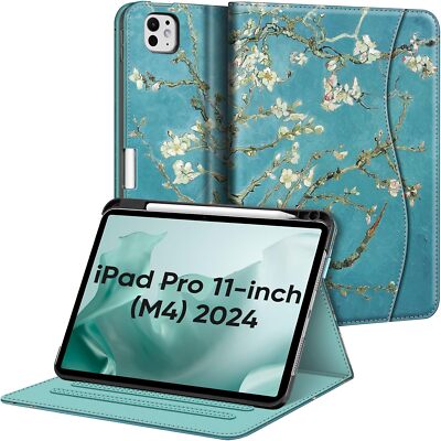Magnetic Case for iPad Pro 11-inch (M4) 2024 Multi-Angle Stand Smart Folio Cover