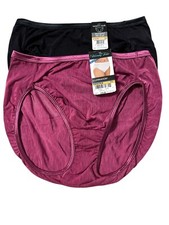 Vanity Fair Illumination Hi Cut Brief Panties 7 Large Black Perfect Plum Lot 2