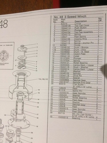 LEWMAR 3-Gang Winde Teile für 44, 48, 55 & 65 Winden Teile Standort wählen 1/31 - Bild 3 von 31
