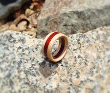 Maple and Bloodwood Ring Solid Wood Men's or Women's Handmade to Order