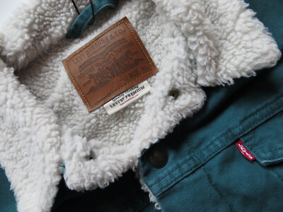 Levi's Sherpa Jacke Jeansjacke Gr. XL NEU! Grüne Teddy Fell Winterjacke ! KULT !