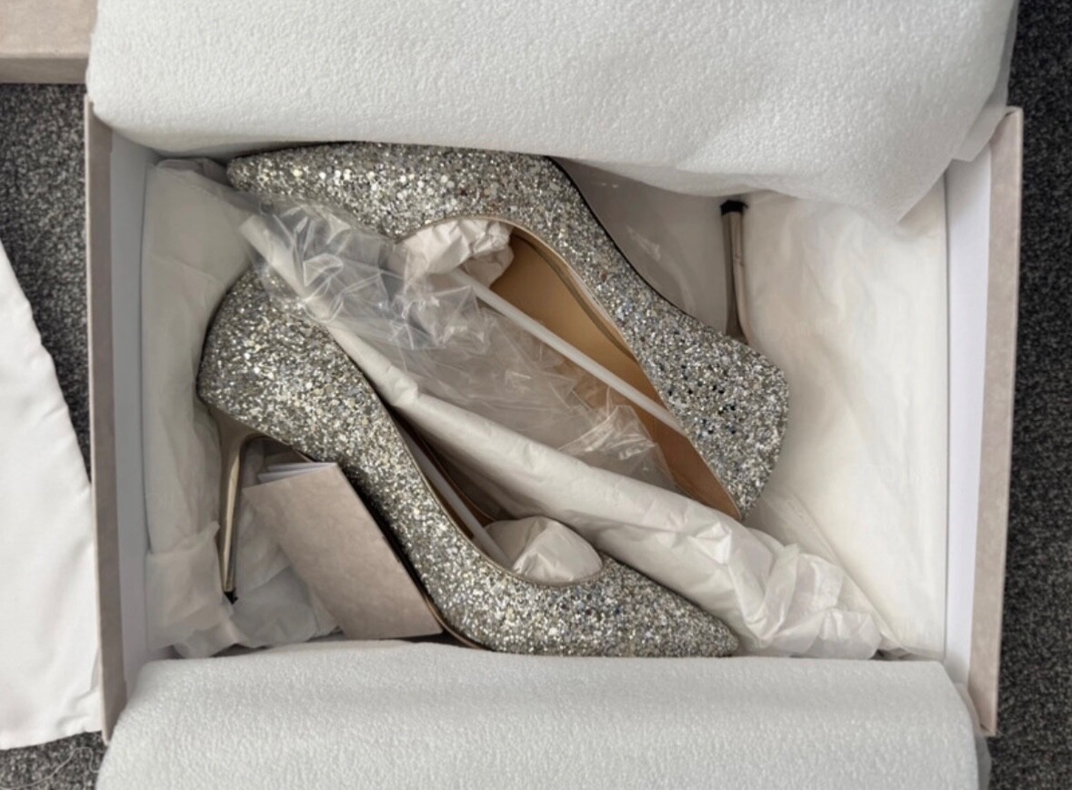 jimmy choo ジミーチュウ romy85 platinum ice 靴 Jimmy Choo Romy85