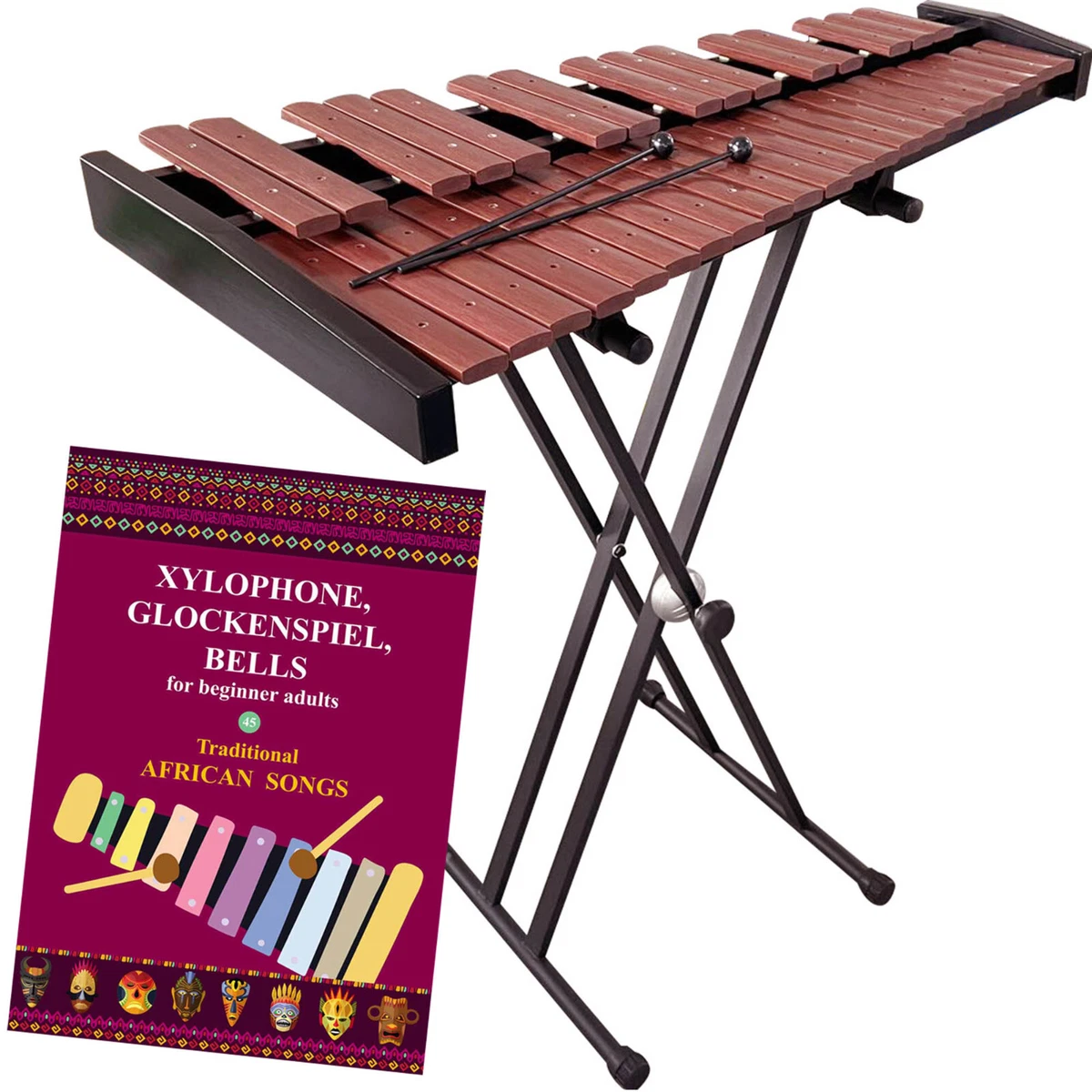 37 Key Professional Chromatic Xylophone Metal Stand Carrying Bag
