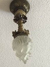Alte Sch&ouml;ne Deckenlampe Fackellampe Messing