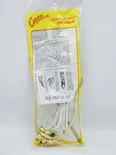Table Lamp Wiring Kit Brass Plated Harp, Push-Thru Socket, 8 ft. White Cord 