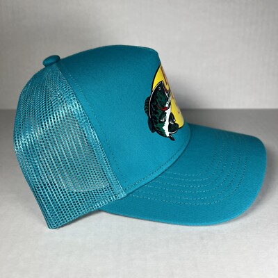 Bass Pro Shop Hat Blue Aqua Adjustable Snapback Trucker Hat