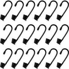20 Pcs 1/4 Inch Plastic-Coated Bungee Shock Cord Hook Spiral Wire Hooks End
