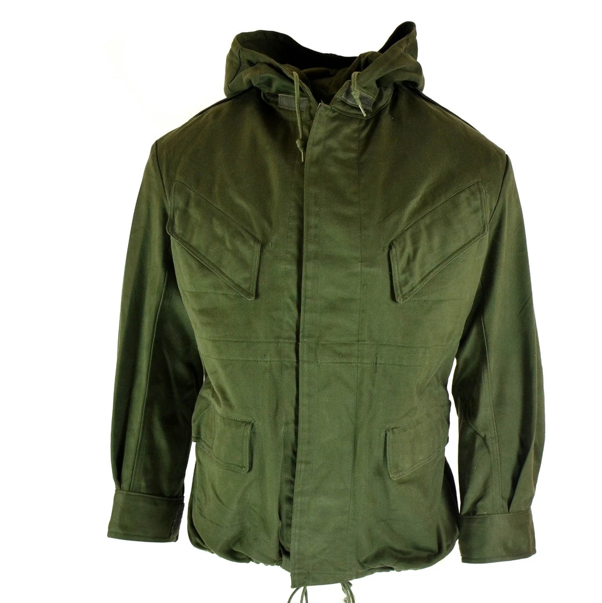Green military jacket with best sale hood