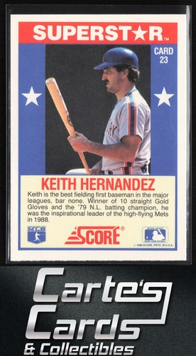 Keith Hernandez 1989 Score Baseball's 100 Hottest Players #23 New York Mets - Picture 2 of 2