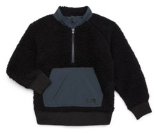 Athletic Works Boys size XL 16-18 Active Outdoor Fleece Pullover Rich Black NEW