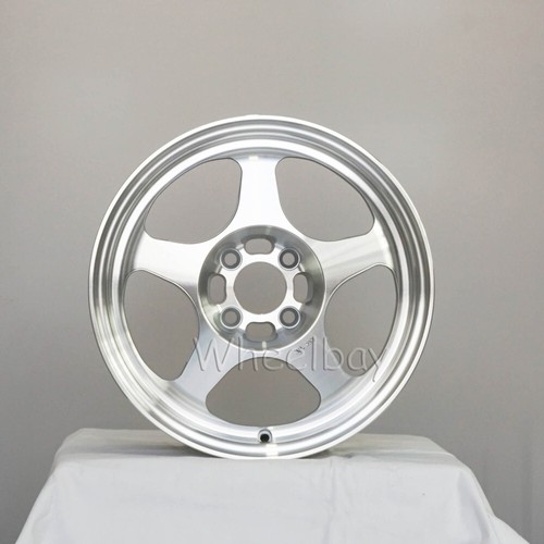 4 ROTA WHEEL SLIPSTREAM 15x8 4X100 40 67.1  FULL POLISH SILVER 14.3 LBS LAST SET - Picture 2 of 5