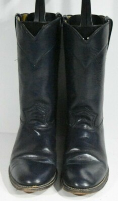 Mahan's Amigo Womens 5.5 USA MEX 23 Dark Navy Blue Roper Classic Cowboy Boots