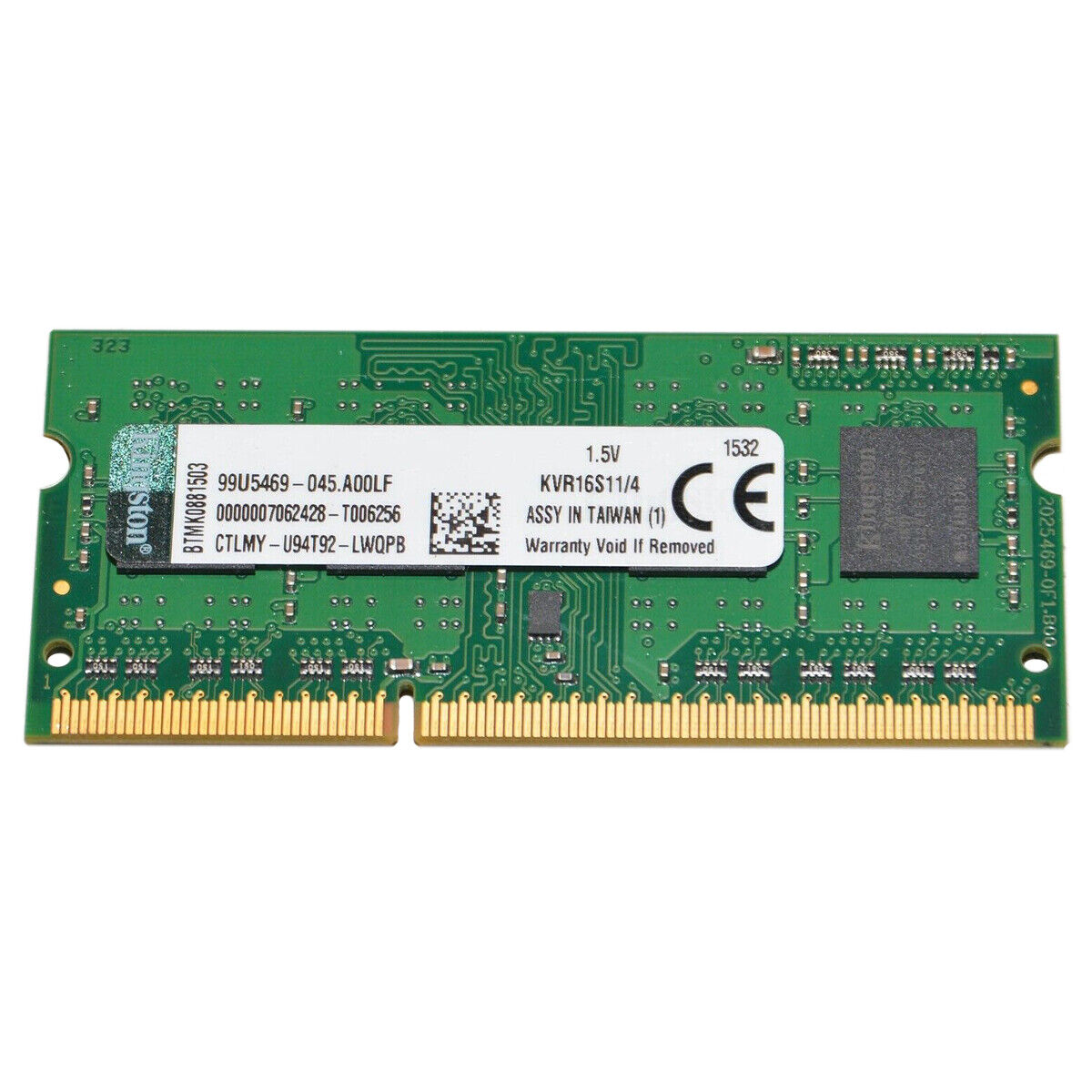 Kingston PC3-12800 4 GB SO-DIMM 800 DDR3 SDRAM Memory (KVR16S11/4) for sale online |