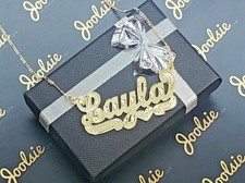 PERSONALIZED 18K GOLD PLATED SINGLE NAME PLATE , ANY NAME FREE CHAIN  FREE SHIP