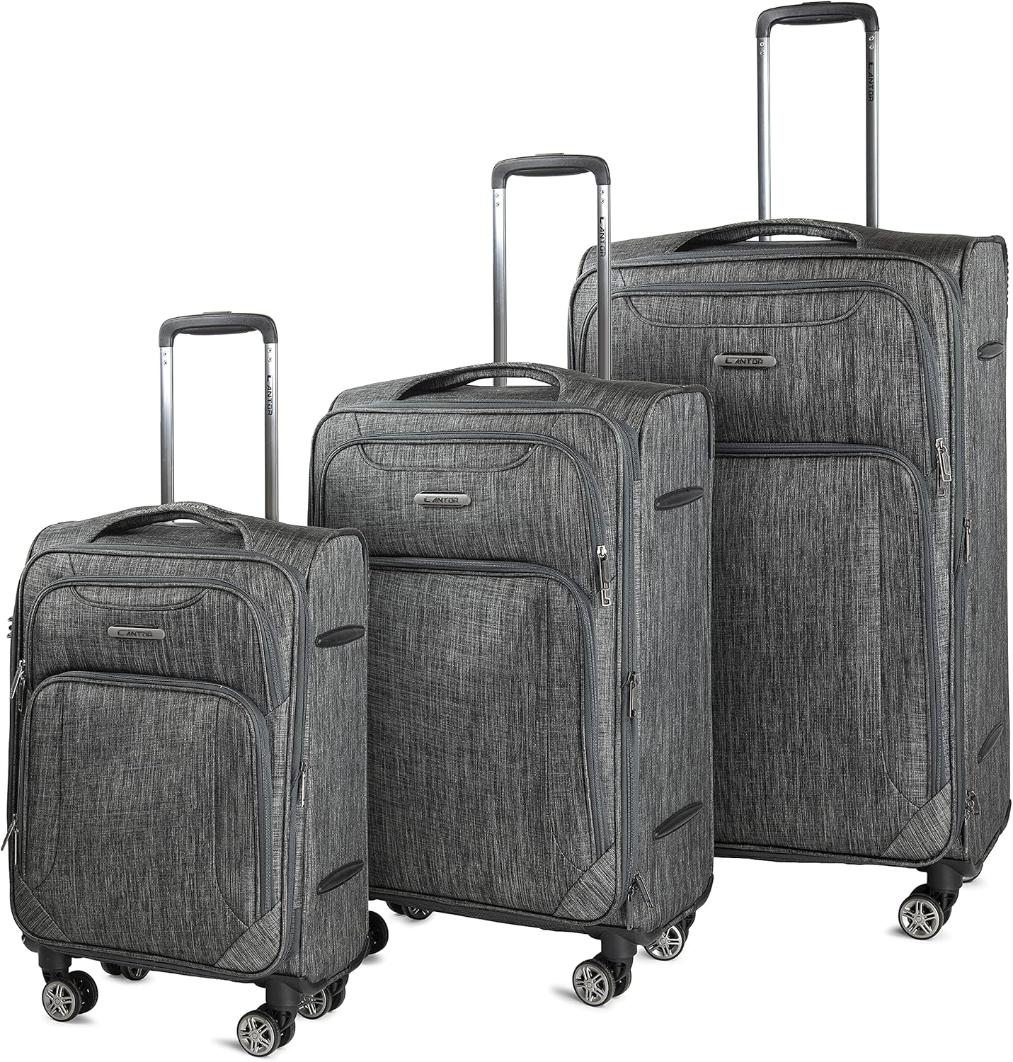Ultra Lightweight Softside Luggage with Spinner Wheels, Set of 3, Expandable Sui