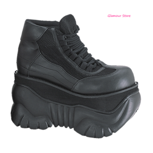 Cyber Sneaker Scarpe Uomo Unisex Nero tacco 10 dal 37 al 44 Anfibi Punk  Rock | eBay