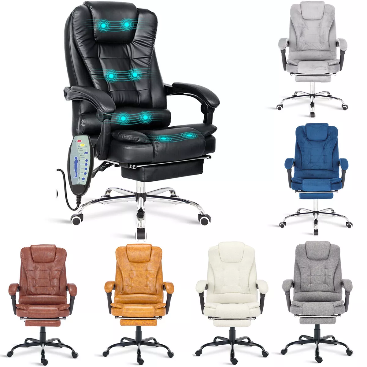 Massage Office Chair Gaming PC Computer Desk Executive Swivel