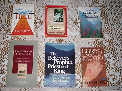6 Book Lot Noted Puritan Reform Preachers Flavel- Murray- Torrey- Bounds- Simeon