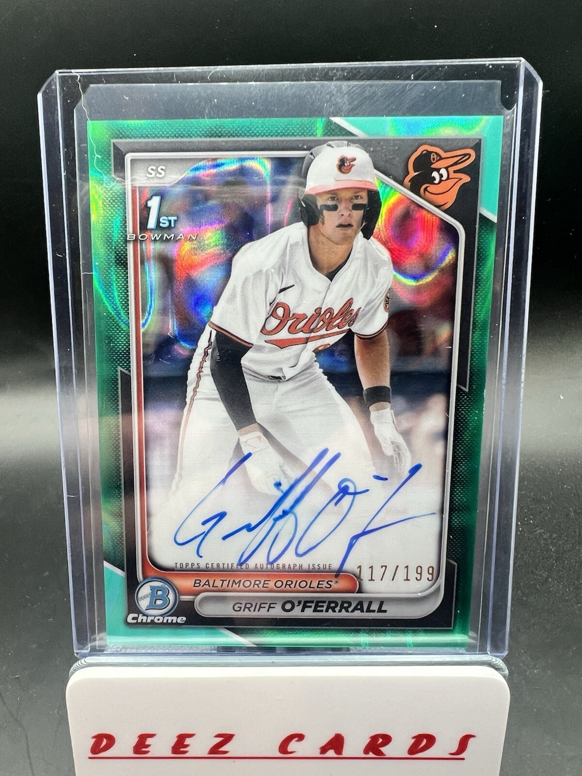 2024 Bowman Chrome Draft Aqua Lava Refractor Griff O'Ferrall 1st AUTO 117/199