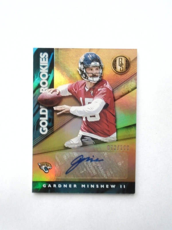 Gardner Minshew Autographed 2019 Panini Golden Rookies # GRA-GM 072/199, Mint.