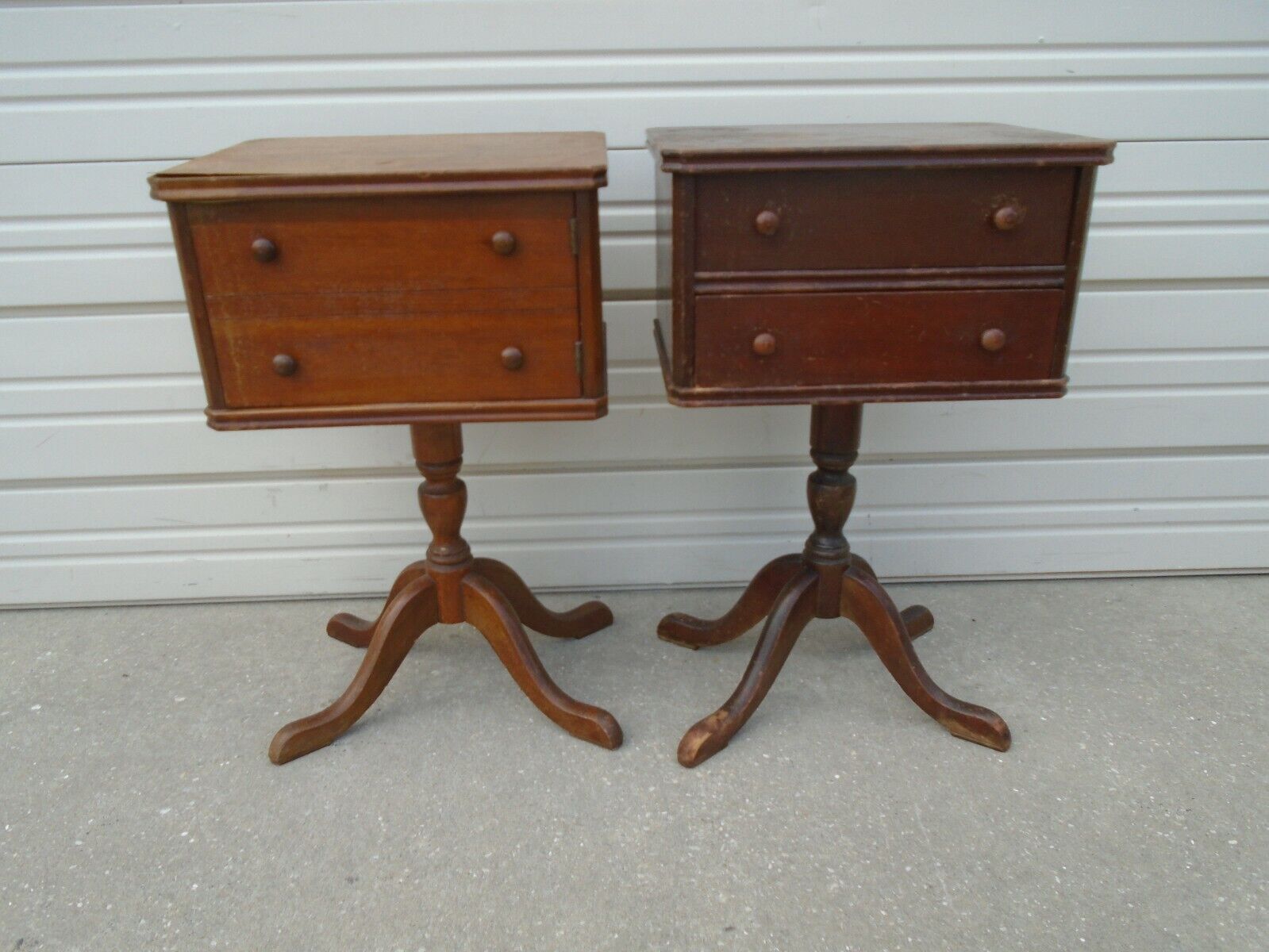 Pair Nightstands French Country Farmhouse 2 Pr Regency 海外 Hollywood NEW