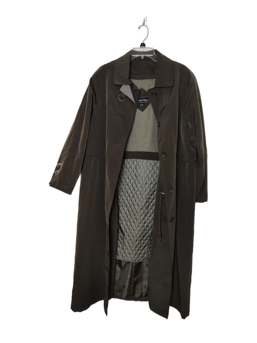 【ooo】RUOHAN ZIP TRENCH COAT Regent Park Olive Green Rain Coat Trench Jacket w/ removable Liner