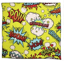 Bandana - Cartoon Pow! - 21" x 21" - Cotton