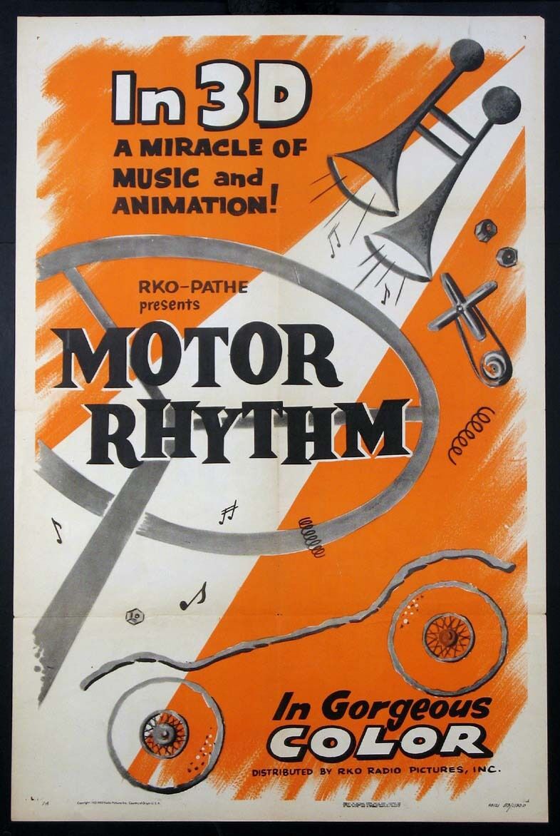MOTOR RHYTHM Don't miss the campaign ANIMATED AUTOMOTIVE SHORT 1 VERSION 1953 3-D SCARCE Bargain