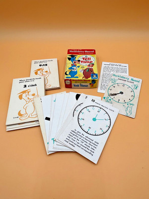 Vintage 1961 Ed-U-Cards To Tell Time Huckleberry Hound and Yogi Bear Learning