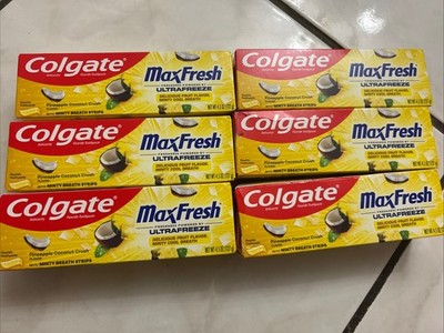 6 Colgate Max Fresh Anticavity Fluoride Toothpaste Mint Pineapple Coconut Crush