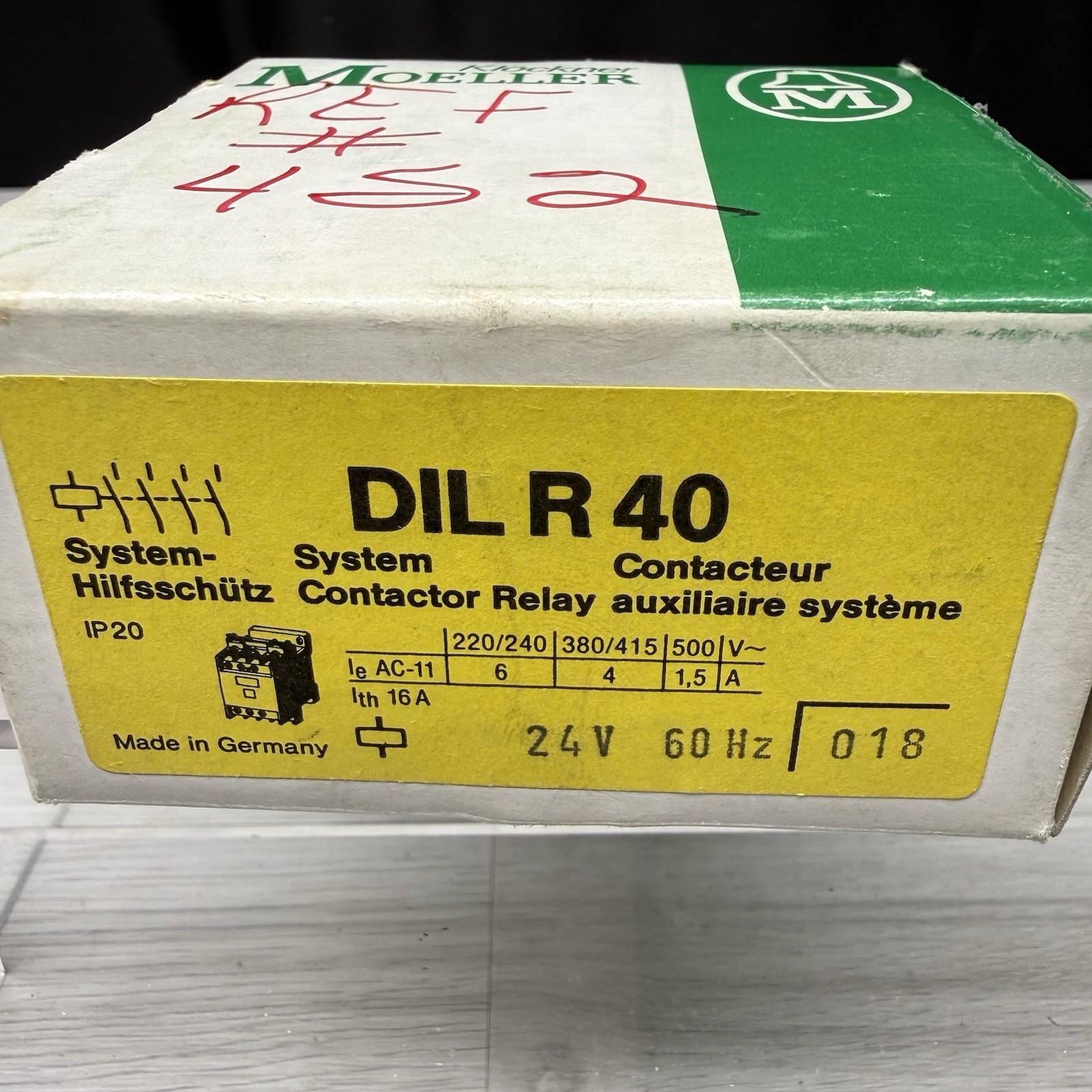 NEW Klockner Moeller Contactor, DILR40, 24 Volt AC Coil, Made in Germany, Relay