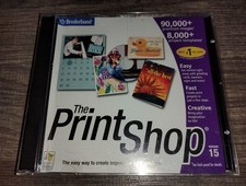The Print Shop Version 15 PC CD-ROM 2-disc Broderbund 2002 Windows 98/2000/Me/XP