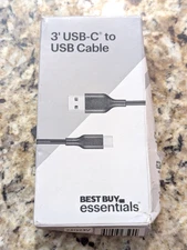 Best Buy Essentials 3 foot USB-C to USB Cable Black