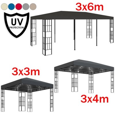 Pavillon 3x3m 3x4m 3x6m Gartenpavillon Gartenzelt Partyzelt Festzelt, LED Wählen