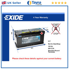 Battery fits ROLLS ROYCE PHANTOM GHOST DAWN 6.6 6.75 2003 on Exide 017 900A New