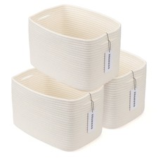 Cotton Rope storage Basket Bins Woven Basket for Organizing Shelves 15X10X9.3...