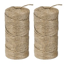 2-Pack Natural Jute Twine String, 2mm x 328ft/100m Garden Twine Brown 