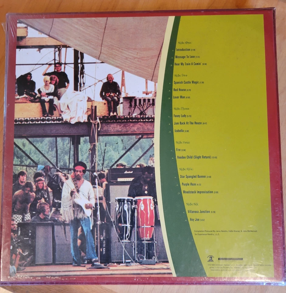 Jimi Hendrix  Woodstock   SEALED  3 record WHITE VINYL  Box set   140 gr.  2004 - Image 4 of 4