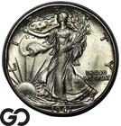 1941-D Walking Liberty Half Dollar, Lustrous Gem BU++