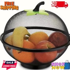 Fruit Fly Proof Fruit Bowl, Large Capacity Mesh Fruit Basket with Lid Cover Hot