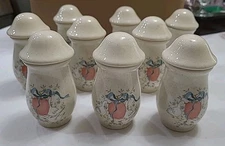 International Marmalade Vintage Spice Jars Goose Apple Ribbons Pattern Set Of 9