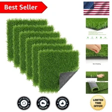 Waterproof Artificial Grass Mats - 6 Pack 12"x12" for Easy Indoor & Outdoor Use
