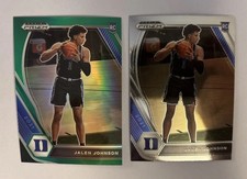 2021-22 Prizm Draft Picks Jalen Johnson RC Green Rookie #10 Blue Devils