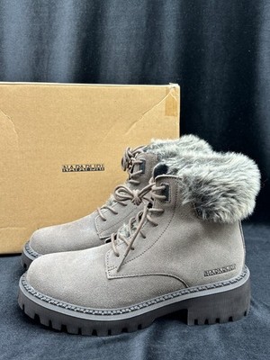 NAPAPIJRI Berry Women's EUR 39 / US 8.5 Shoes Ankle Boots Suede Fur Lace Up